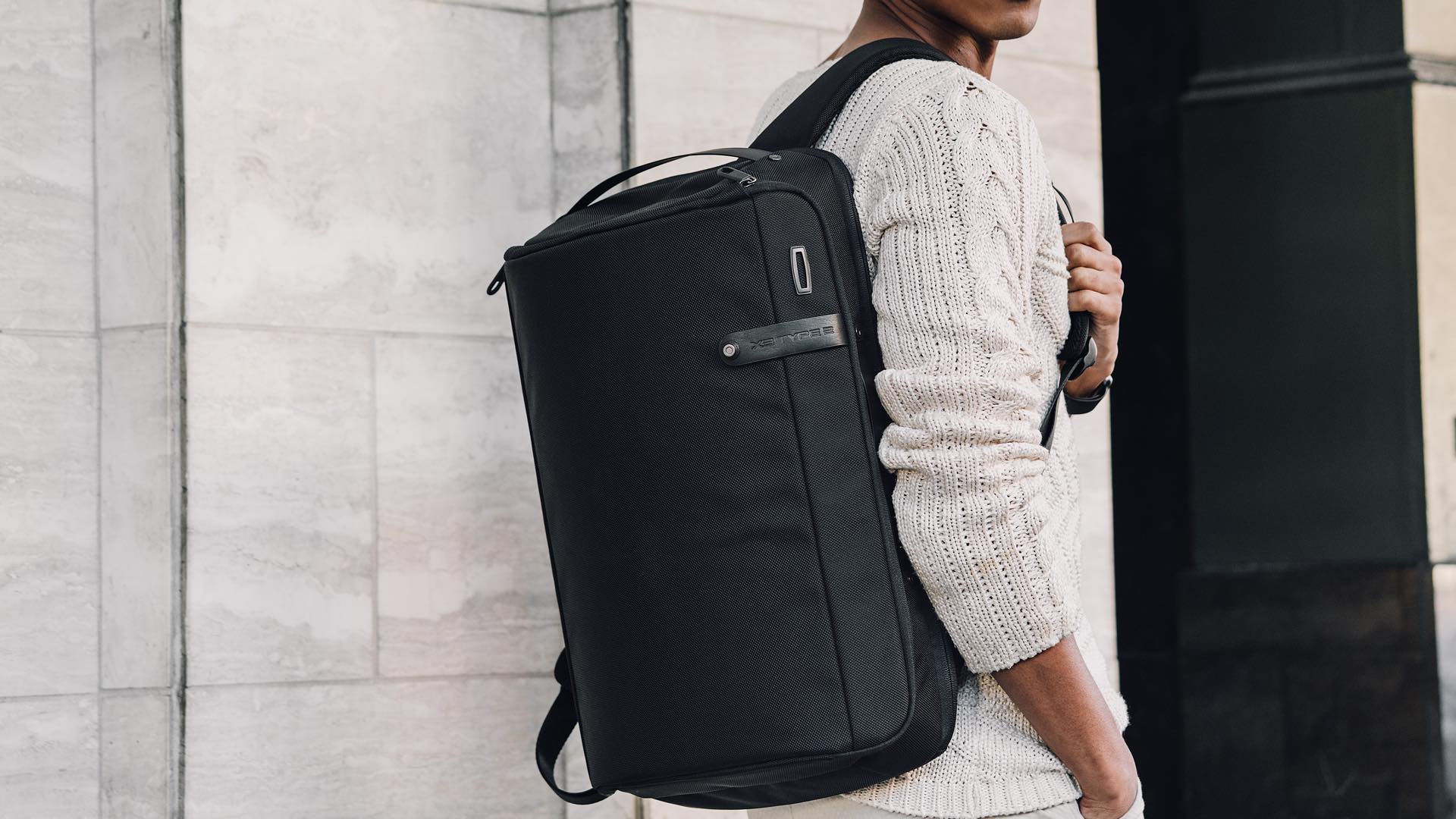 X3 Brooklyn backpack worn in the city